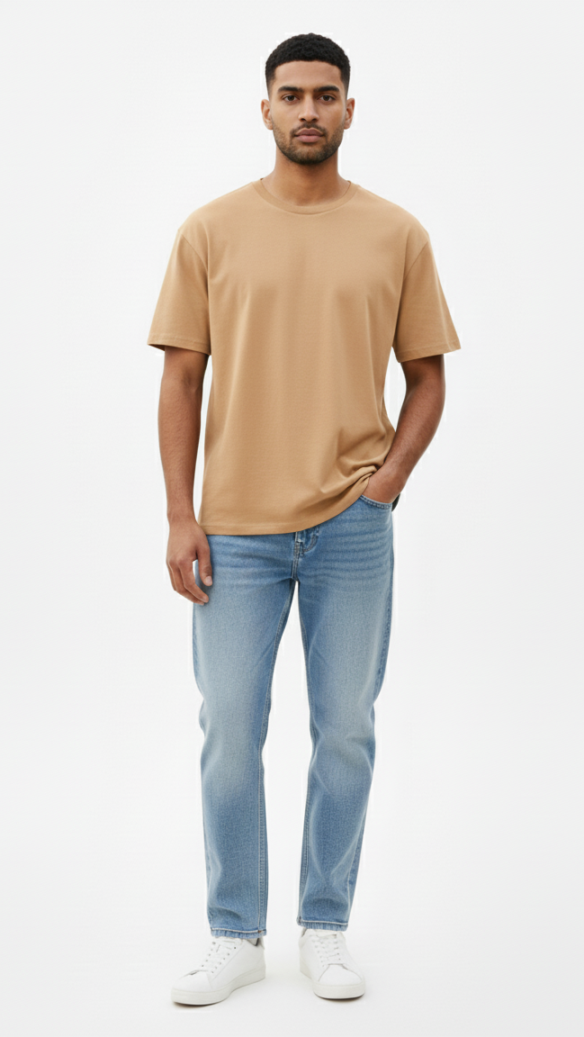 Black Regular Fit Half Sleeve T-Shirt