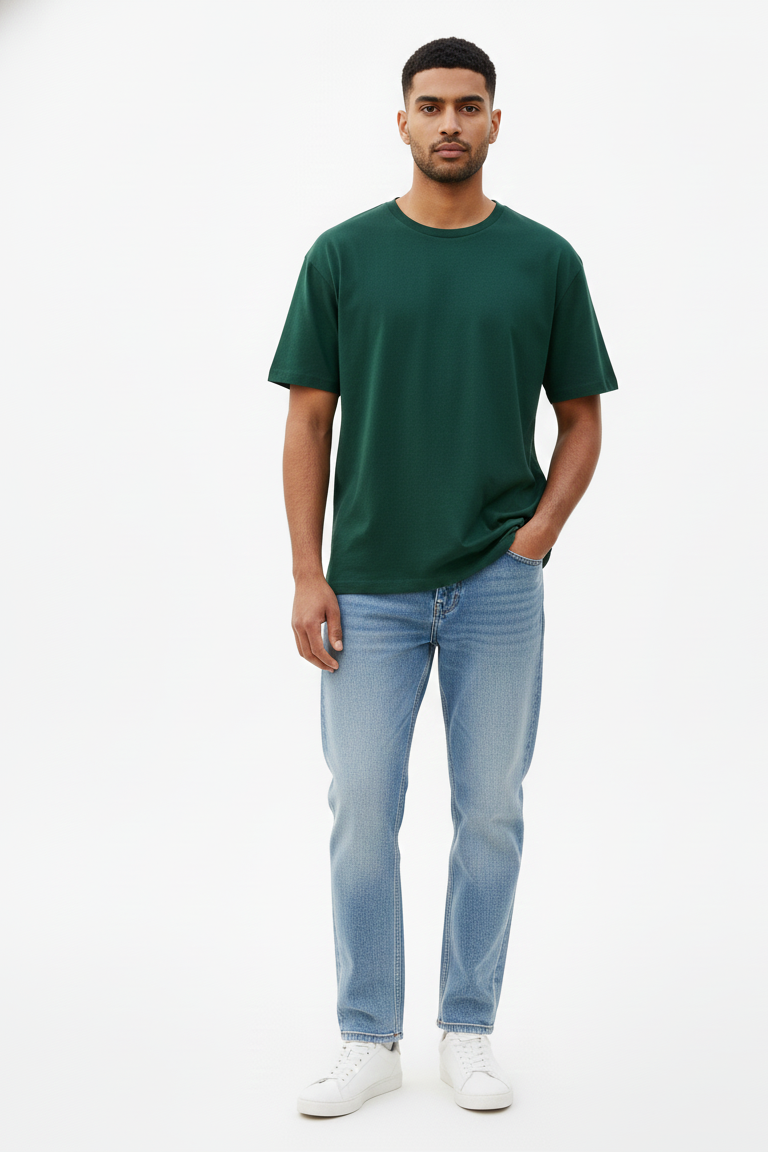 Black Regular Fit Half Sleeve T-Shirt