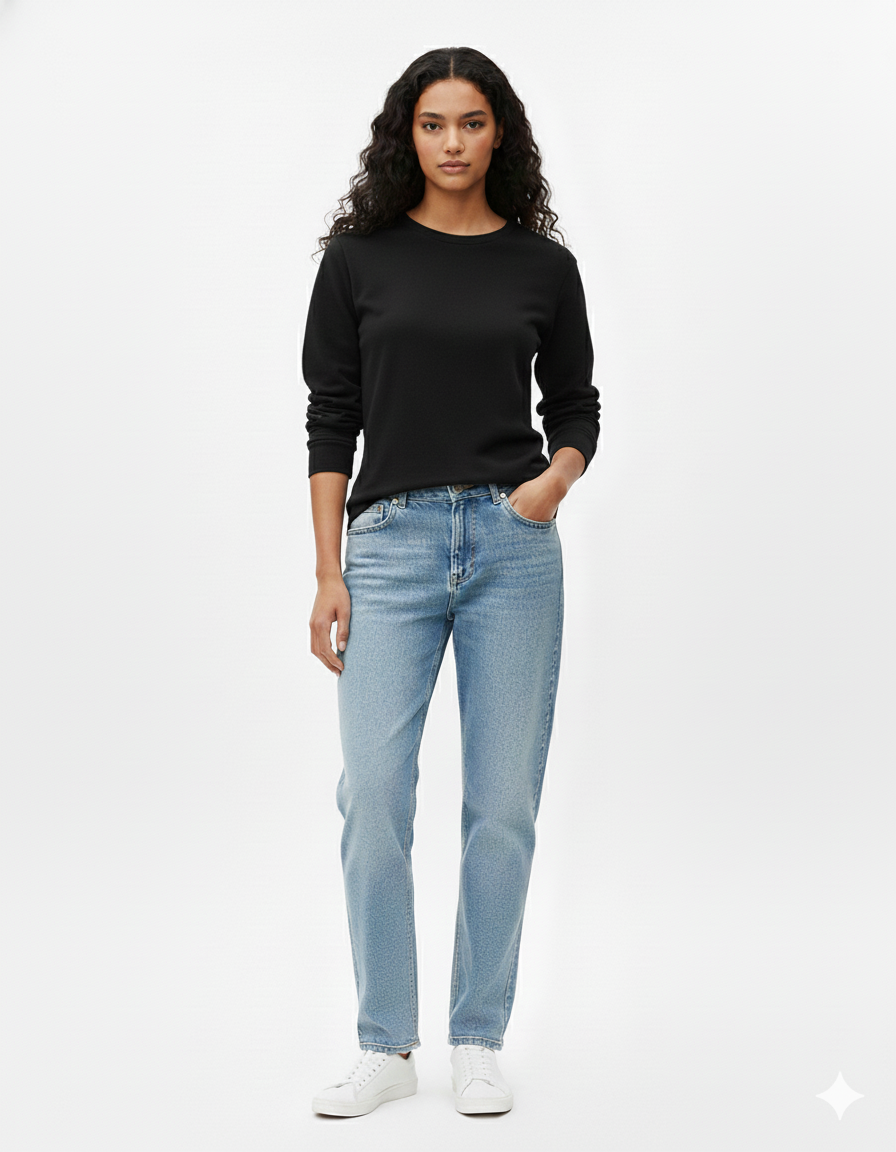 Black Relaxed Fit Sweatshirt