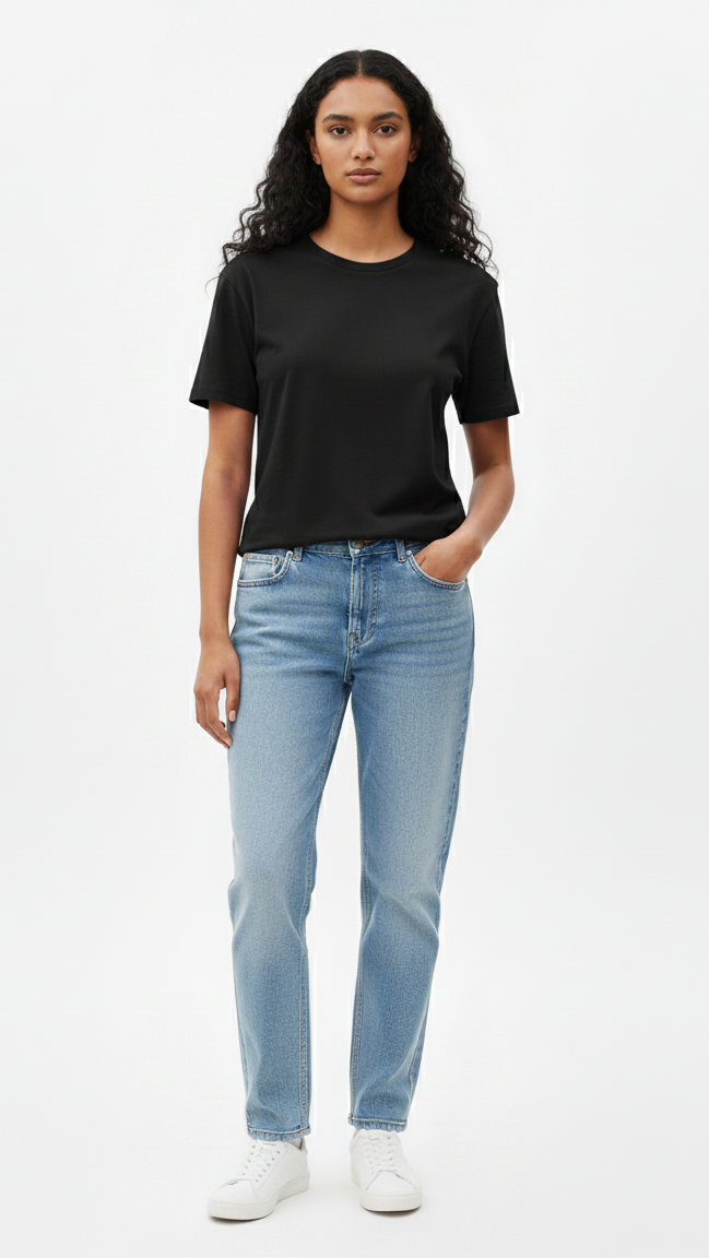 Black Regular Fit Half Sleeve T-Shirt